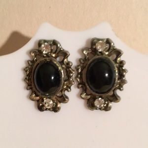 Black Stone Earrings.